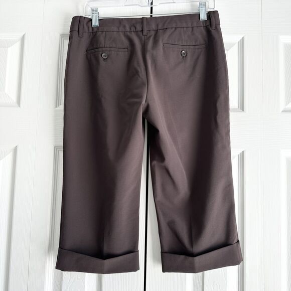 Express Design Studio Capri Dress Pants Size 4 Brown Cuffed Academia - Picture 2 of 10
